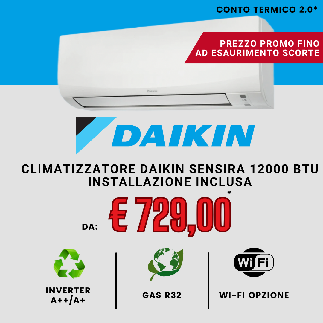 Offerta CLIMATIZZATORE DAIKIN SENSIRA da € 799,00